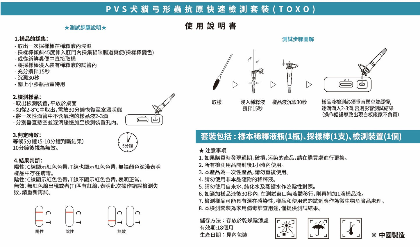PVS貓犬弓形蟲抗原快速篩查套裝 - TOXO