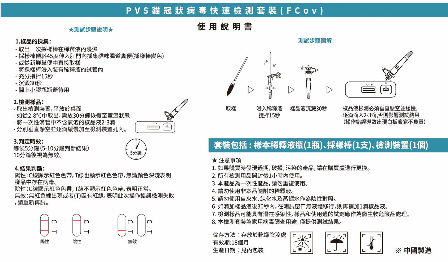 PVS貓冠狀病毒快速篩查套裝 - FCOV