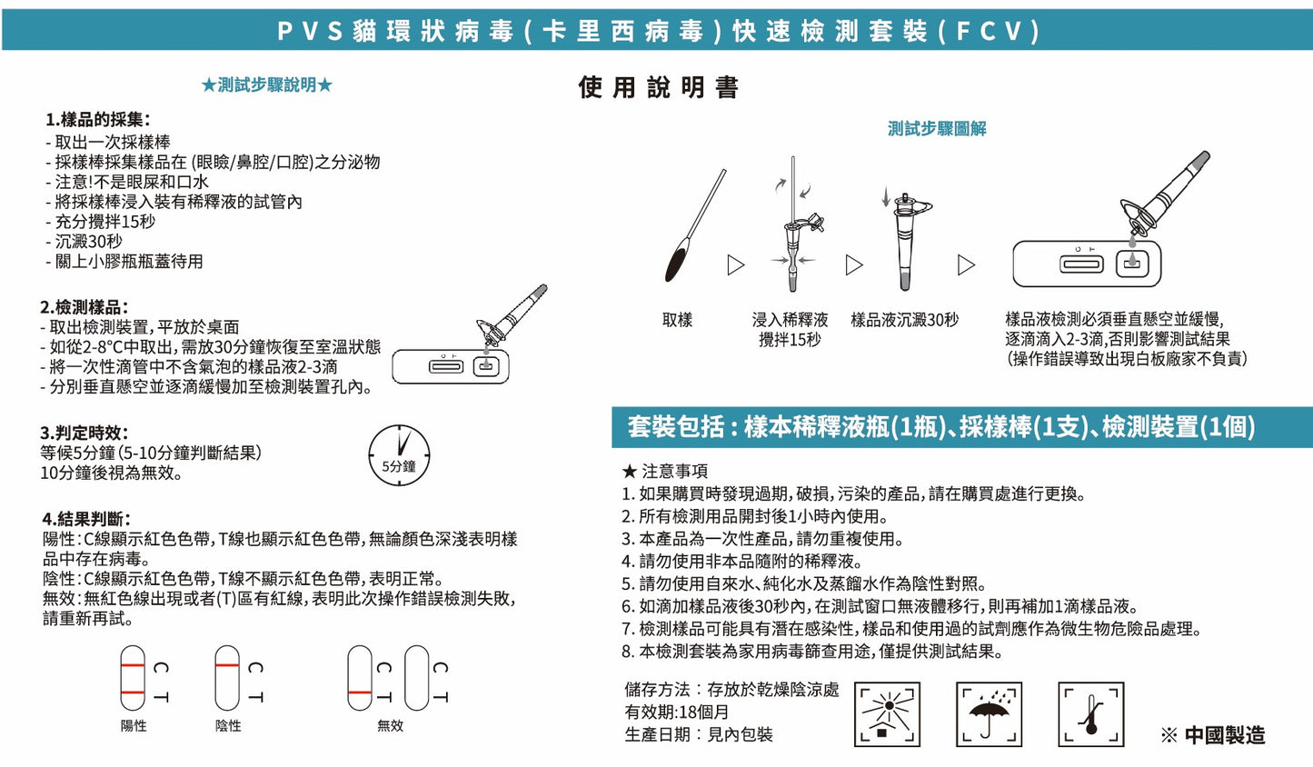 PVS貓環狀病毒(卡里西病毒)快速篩查套裝 - FCV